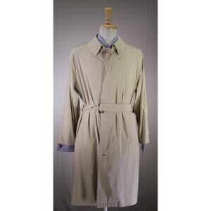 Ermenegildo Zegna Tan 100% Silk Lightweight Trench Overcoat 40S 42S